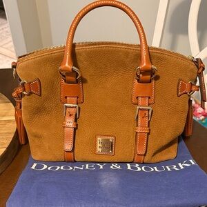 Dooney & Bourke Cognac Suede & Leather Satchel